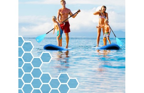 Deska Surfingowa SUP Exprotrek Paddle Niebieska Nadmuchiwana Max 150 kg