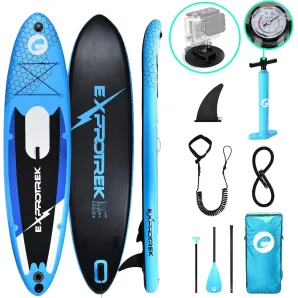 Deska Surfingowa SUP Exprotrek Paddle Niebieska Nadmuchiwana Max 150 kg