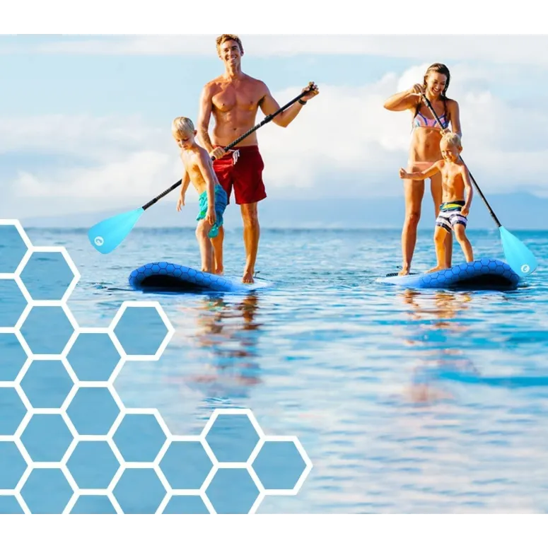 Deska Surfingowa SUP Exprotrek Paddle Niebieska Nadmuchiwana Max 150 kg