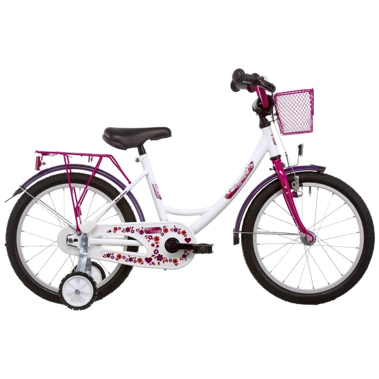 Dziewczęcy Rower 16 Koła Boczne Kontra 4,5+ Koszyk