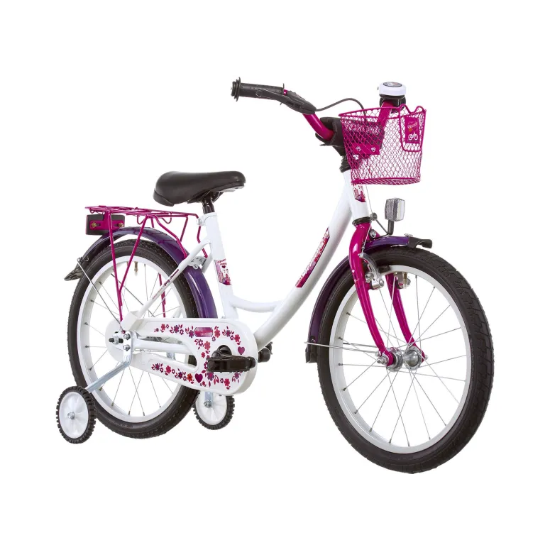 Dziewczęcy Rower 16 Koła Boczne Kontra 4,5+ Koszyk