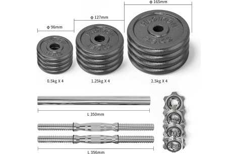 Hantle Ciężary Regulowane PROIRON 20kg Zabezpieczenia na Sztangę Zestaw 3w1 - 2
