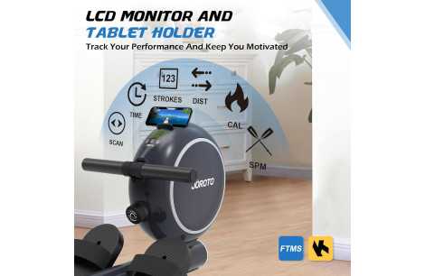 Wioślarz Magnetyczny JOROTO JR40 Bluetooth 8 Ustawień Oporu Do 140 KG - 3