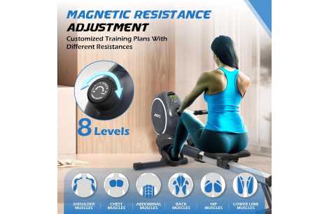Wioślarz Magnetyczny JOROTO JR40 Bluetooth 8 Ustawień Oporu Do 140 KG - 4