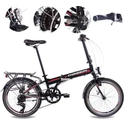 Rower Miejski Składany Unisex 20" V-brake Bagażnik Światła Dzwonek Stopka