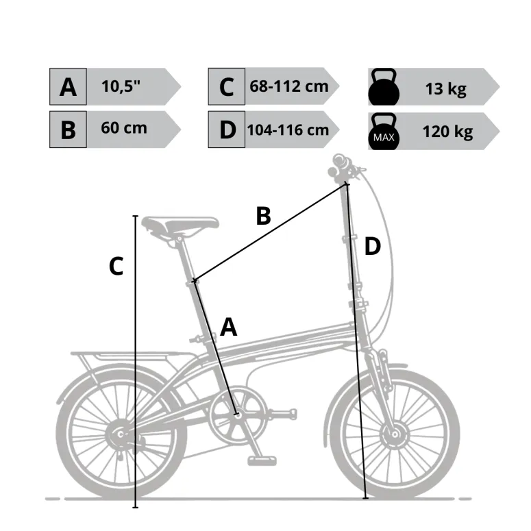 Rower Miejski Składany Unisex 20" V-brake Bagażnik Światła Dzwonek Stopka - 2