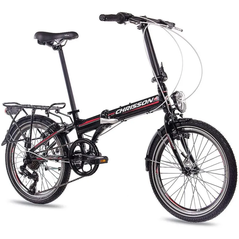 Rower Miejski Składany Unisex 20" V-brake Bagażnik Światła Dzwonek Stopka - 3