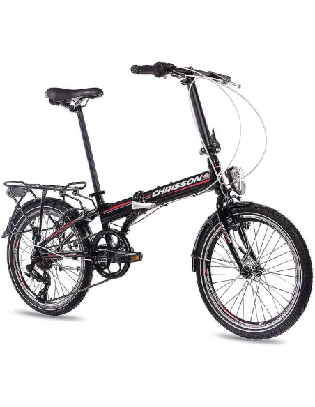 Rower Miejski Składany Unisex 20" V-brake Bagażnik Światła Dzwonek Stopka - 3