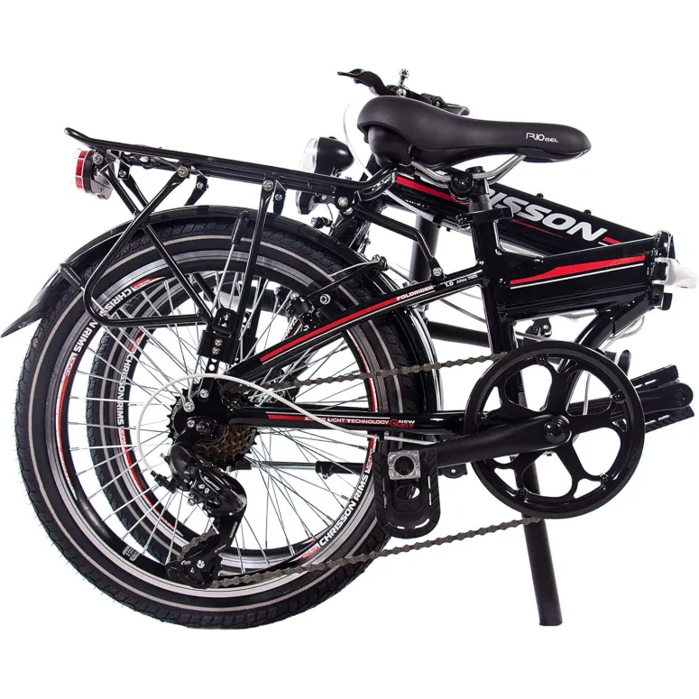 Rower Miejski Składany Unisex 20" V-brake Bagażnik Światła Dzwonek Stopka - 4