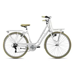 Rower Miejski Damski Retro 28 Bagażnik 6 Biegów