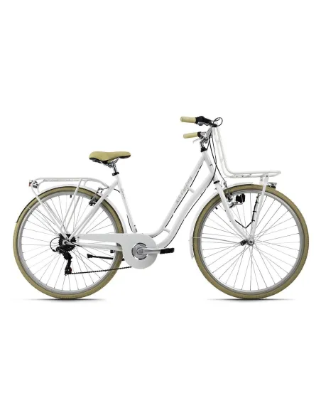 Rower Miejski Damski Retro 28 Bagażnik 6 Biegów