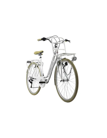 Rower Miejski Damski Retro 28 Bagażnik 6 Biegów
