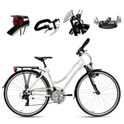 Rower Trekkingowy Damski 28 Alu Revo Amortyzacja Błotniki Bagażnik Stopka