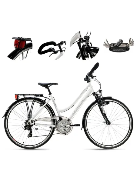 Rower Trekkingowy Damski 28 Alu Revo Amortyzacja Błotniki Bagażnik Stopka