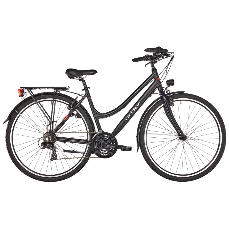 Trekkingowy Rower Damski 28 Lekki ALU 21 Biegów V-brake Turystyczny Czarny Matowy