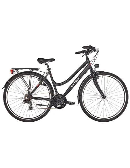 Trekkingowy Rower Damski 28 Lekki ALU 21 Biegów V-brake Turystyczny Czarny Matowy