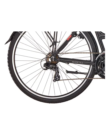 Trekkingowy Rower Damski 28 Lekki ALU 21 Biegów V-brake Turystyczny Czarny Matowy