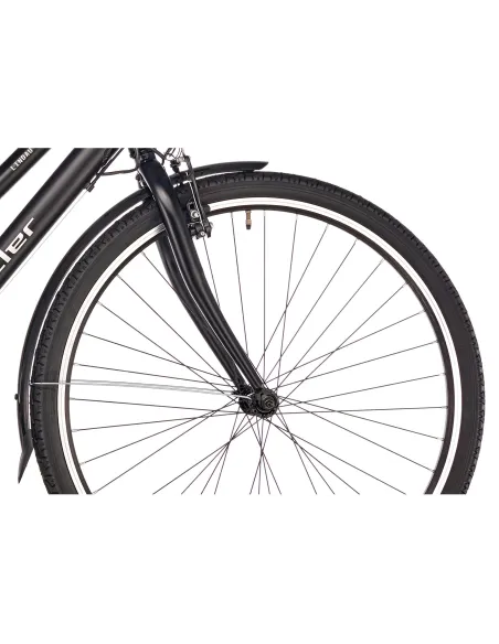 Trekkingowy Rower Damski 28 Lekki ALU 21 Biegów V-brake Turystyczny Czarny Matowy