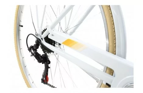 Rower Miejski Damka Retro 28 Koszyk 6 Biegów Wygodne Siodełko Akcesoria LED - 7