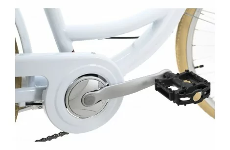 Rower Miejski Damka Retro 28 Koszyk 6 Biegów Wygodne Siodełko Akcesoria LED - 8