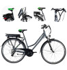 Elektryczny Rower Trekkingowy 28 ALU Wspomaganie 3 Tryby Bagażnik Damski