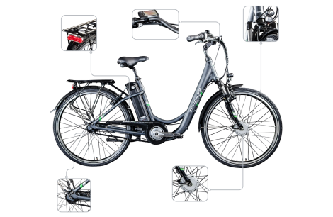 Elektryczny Rower Miejski 28 Shimano Nexus 7 ALU V-Brake Bagażnik Światła - 3
