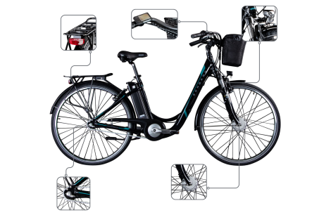 Rower Elektryczny Miejski 28" Alu Nexus 25km/h 250W Męski Damski Światła - 3