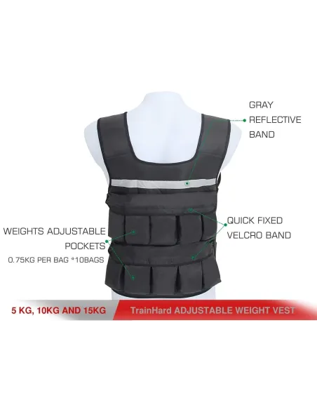Kamizelka Obciążeniowa Do Ćwiczeń Treningowa Crossfit TrainHard 15 kg