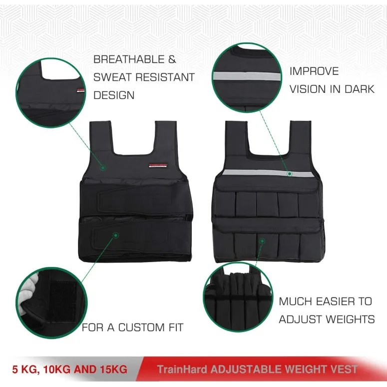 Kamizelka Obciążeniowa Do Ćwiczeń Treningowa Crossfit TrainHard 15 kg