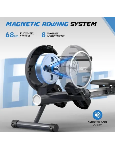 Wioślarz Magnetyczny JOROTO JR40 Bluetooth 8 Ustawień Oporu Do 140 KG