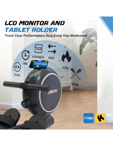 Wioślarz Magnetyczny JOROTO JR40 Bluetooth 8 Ustawień Oporu Do 140 KG