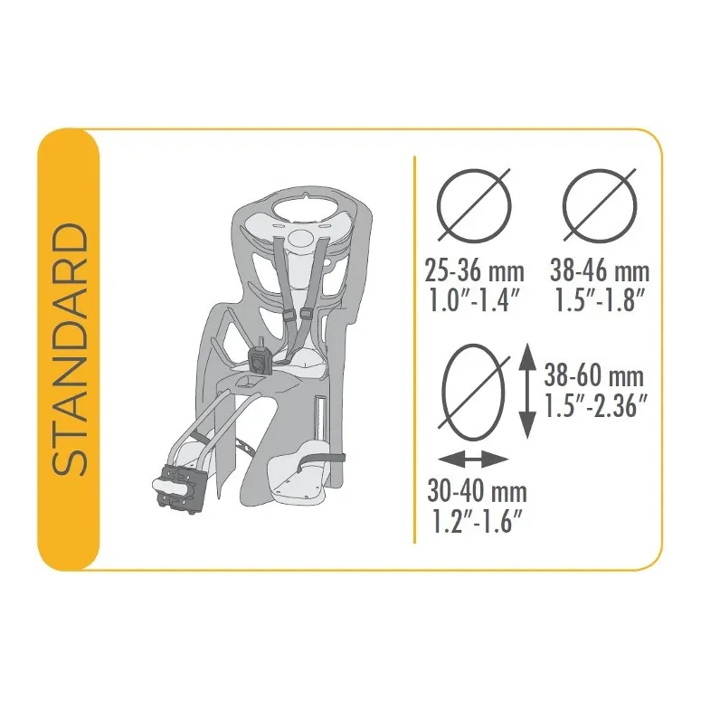 Fotelik Rowerowy BELLELLI Pepe Pasy Mocowanie Do Ramy Wytrzymały do 22 kg