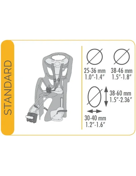 Fotelik Rowerowy BELLELLI Pepe Pasy Mocowanie Do Ramy Wytrzymały do 22 kg