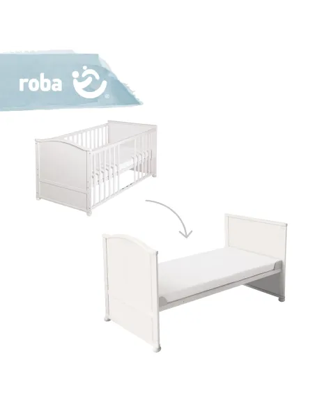 Łóżeczko Dziecięce ROBA KOMBI Adam and Owl Drewniane 140x70 cm Białe