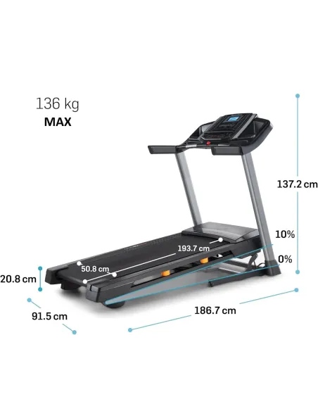 Bieżnia Domowa Składana 16km/h NordicTrack T6.5 S Ekran 20-Programów 136 kg