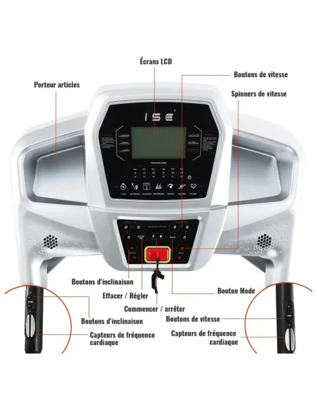 Bieżnia Elektryczna Składana ISE SY-1003 Domowa Trening Regulacja 14 km/h