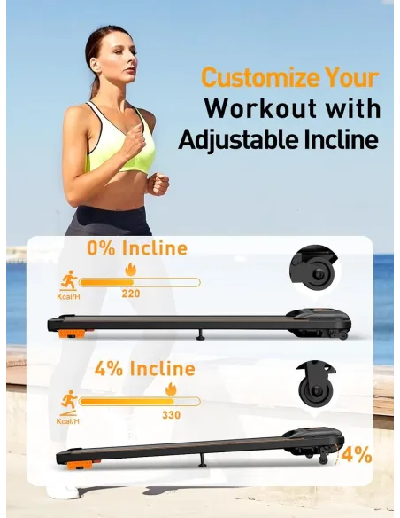 Bieżnia Elektryczna Pod Łóżko Składana Domowa Kąt Nachylenia Do 120 KG