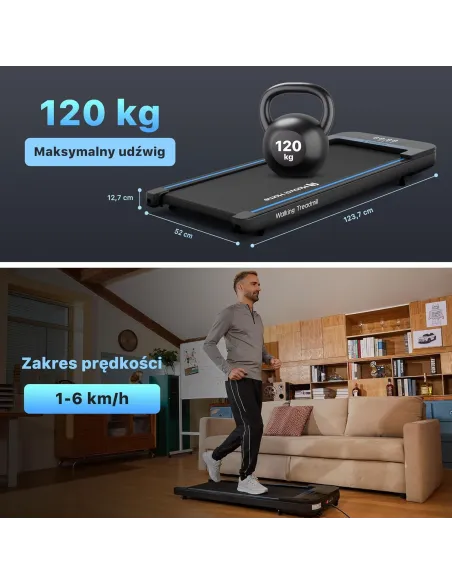 Bieżnia Elektryczna Mobvoi Pod Łóżko Składana Domowa 2,5KM 6km/h Do 120 KG