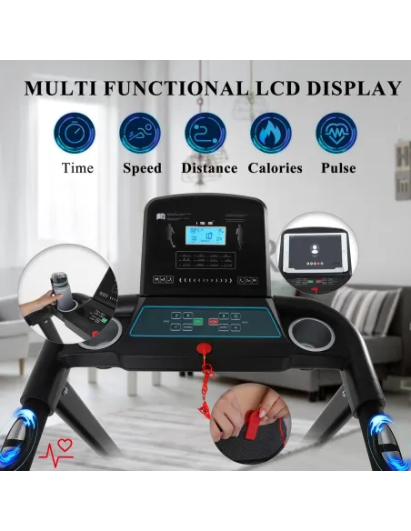 Bieżnia Elektryczna Domowa ISE SY-T2702 Fitness 13km/h 110kg Ekran Składana