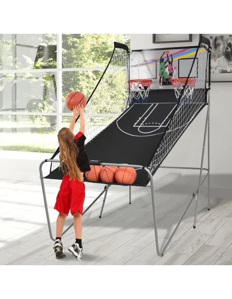 Automat Do Koszykówki Kosz Costway SP35202 GR Indoor Zestaw