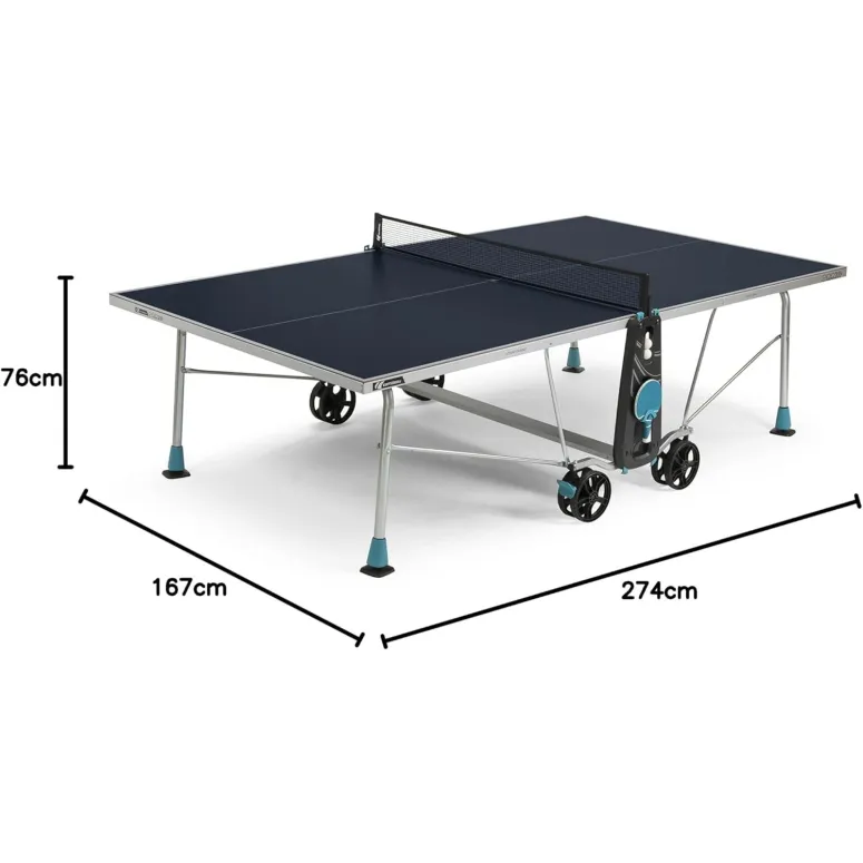 Stół Do Tenisa Stołowego Cornilleau 200x Outdoor Niebieski Składany 5 mm
