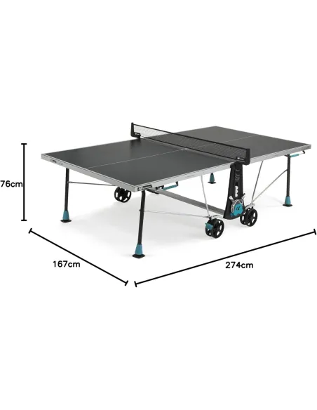 Stół Do Tenisa Stołowego Cornilleau 300x Outdoor Szary Składany Hamulce 5mm