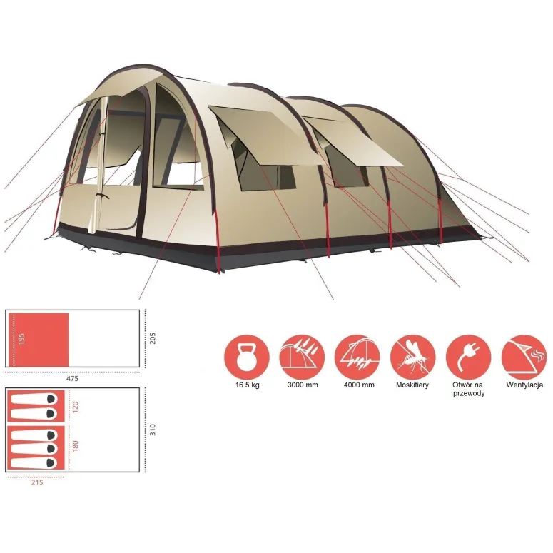 Namiot Rodzinny Grand Canyon Helena 5 Osobowy Turystyczny Kempingowy 3000mm