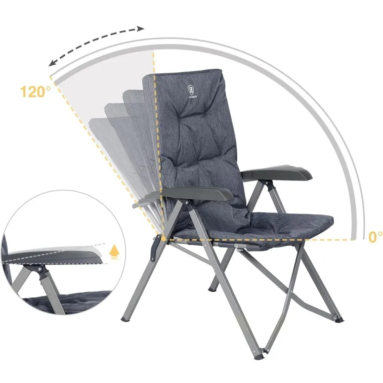 Krzesło Turystyczne Kempingowe Ever Advanced Solidne Aluminiowy Stelaż
