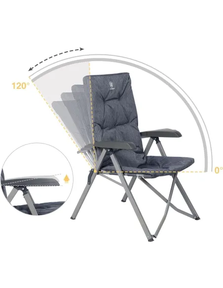 Krzesło Turystyczne Kempingowe Ever Advanced Solidne Aluminiowy Stelaż