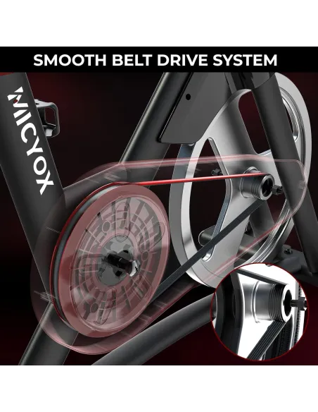 Rower Treningowy MICYOX MX619 Magnetyczny Stacjonarny Koło 15KG LCD 150 KG