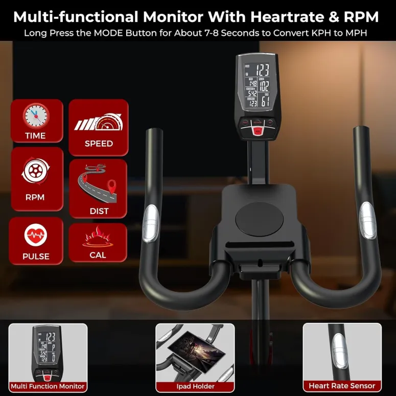 Rower Treningowy MICYOX MX619 Magnetyczny Stacjonarny Koło 15KG LCD 150 KG