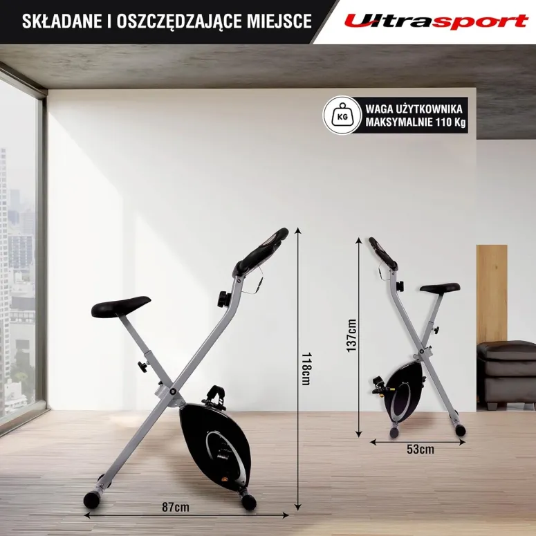 Rower Treningowy Rowerek Magnetyczny Ultrasport F-Bike Pionowy 110KG