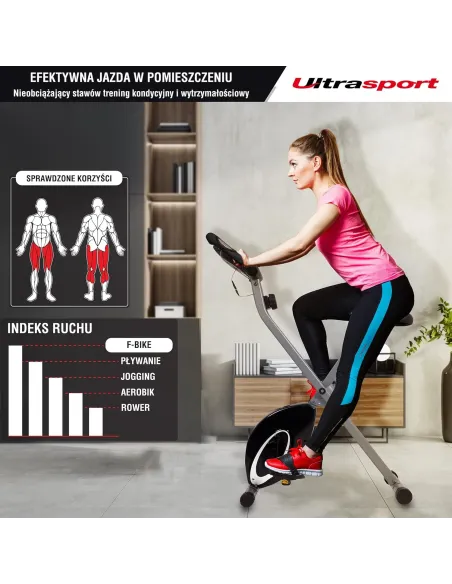 Rower Treningowy Rowerek Magnetyczny Ultrasport F-Bike Pionowy 110KG