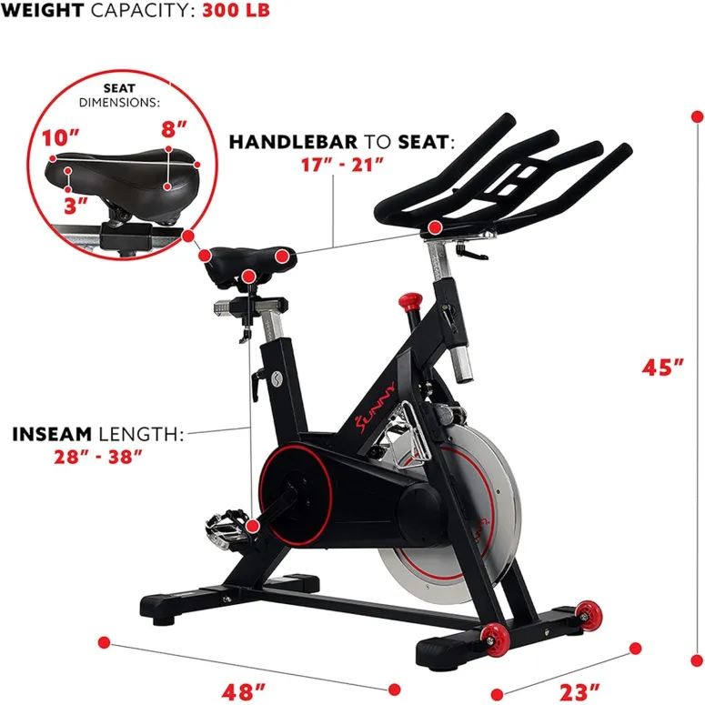 Rower Spiningowy Magnetyczny Sunny Health Fitness SF-B1805 Treningowy 20kg